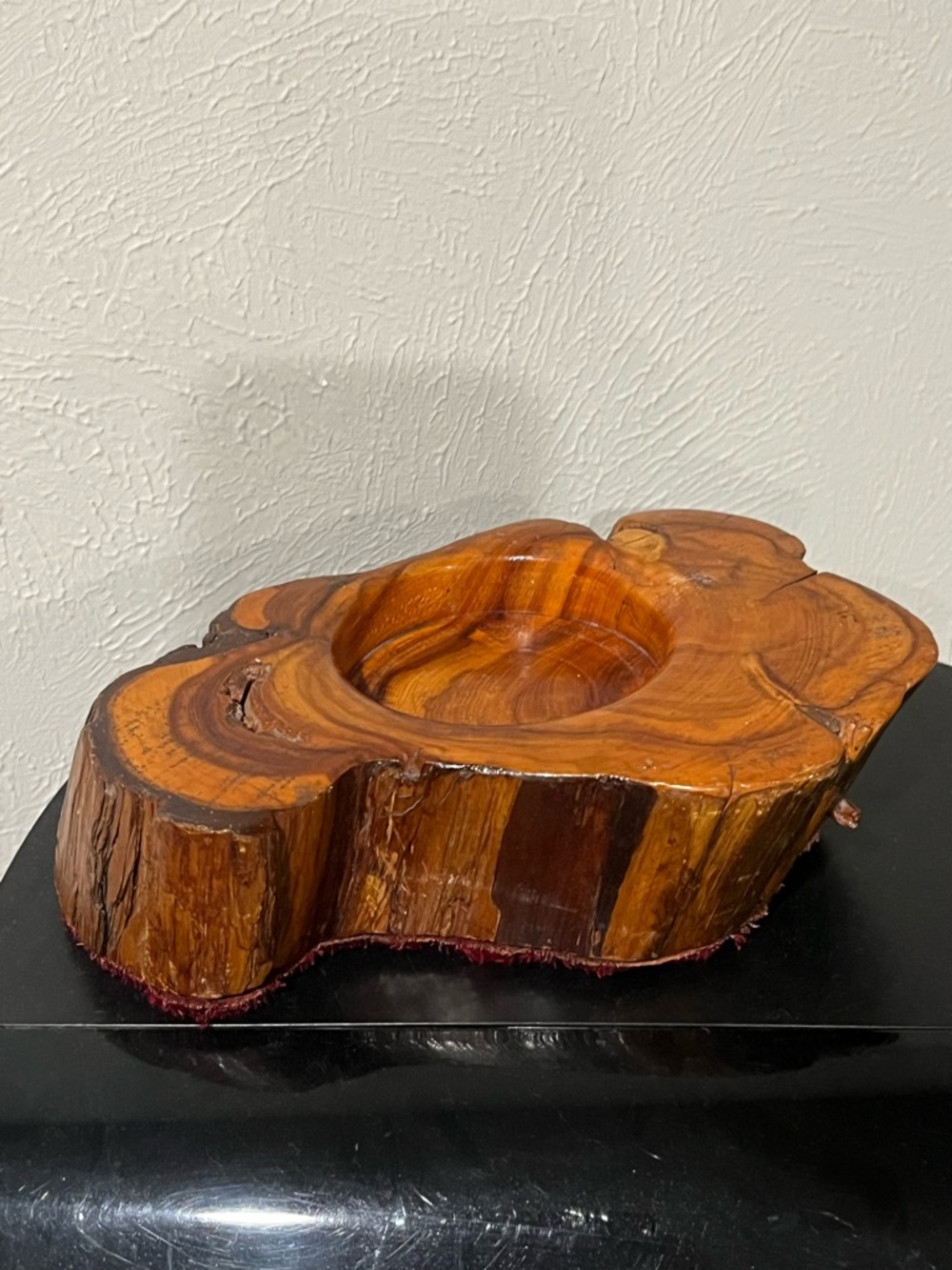 Hand-Carved Wooden candle holder- Natural Brown